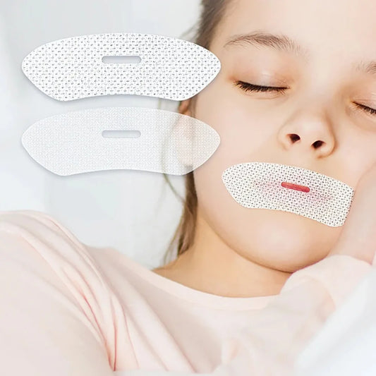 FitGearly anti snoring sleep strips sticker showing gentle mouth seal tape for reducing snoring during sleep