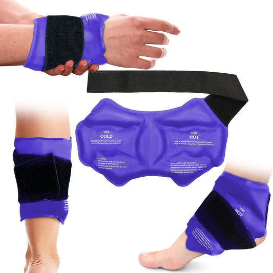 FitGearly ankle brace ice pack wrap for ankle injury relief, with adjustable straps and gel pack for cold therapy.