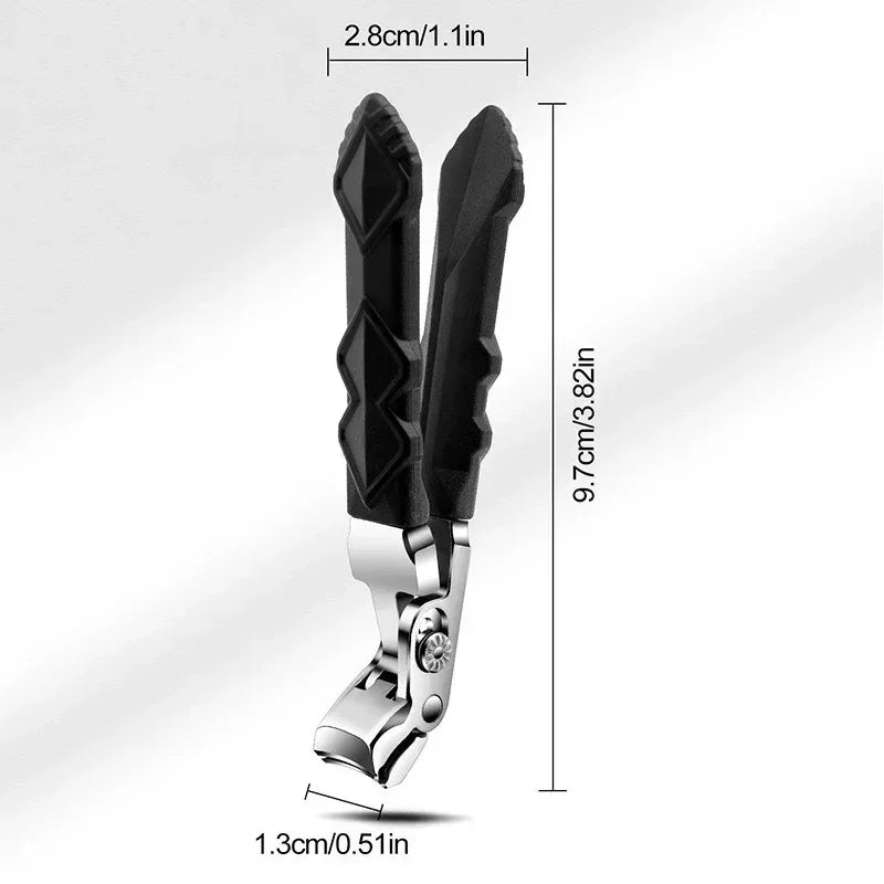 Professional Stainless Steel Toenail Clippers for Seniors, Wide Jaw, Angled Head, Concave Blade