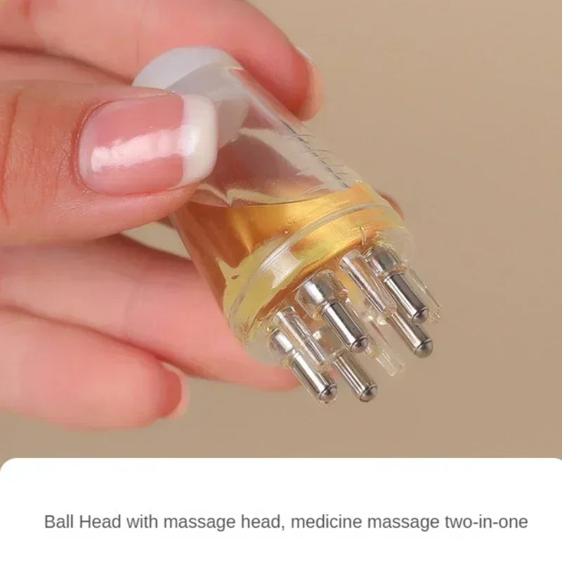 FitGearly anti-hair loss essential oil liquid and scalp massager for promoting healthy hair growth and scalp stimulation.
