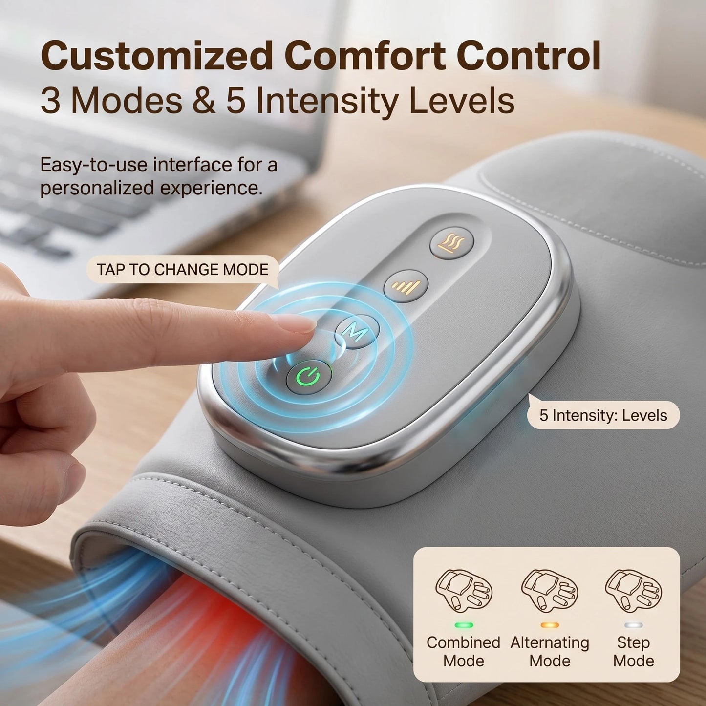 Hand Massager with Airbag Compression Finger Wrist Palm Massage Machine Vibration Glove for Hand Muscle Relax Gift for Men Women