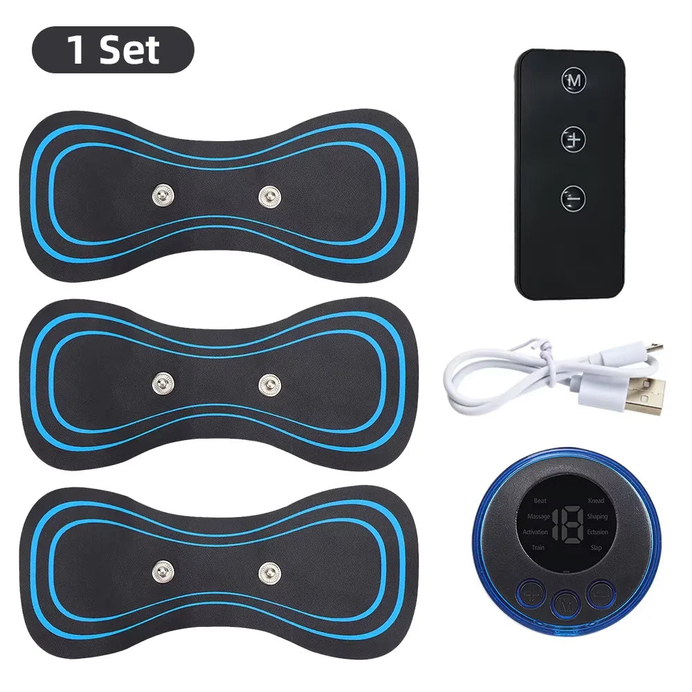 FitGearly Muscle Electric Neck Massager showing ergonomic design and control buttons for targeted neck relief in health and fitness.