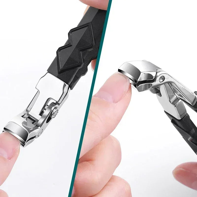 Professional Stainless Steel Toenail Clippers for Seniors, Wide Jaw, Angled Head, Concave Blade