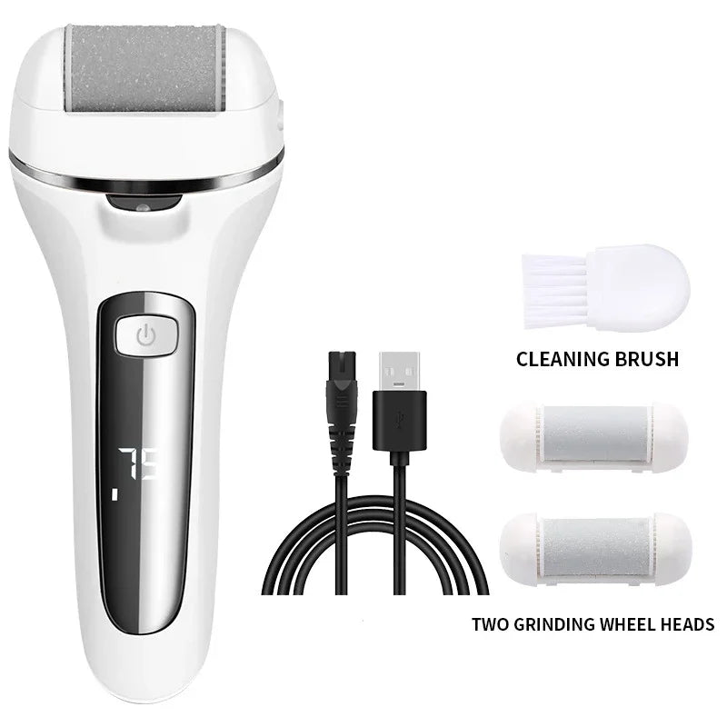FitGearly electric callus remover foot file grinder for pedicure, compact health and fitness device for smooth feet.
