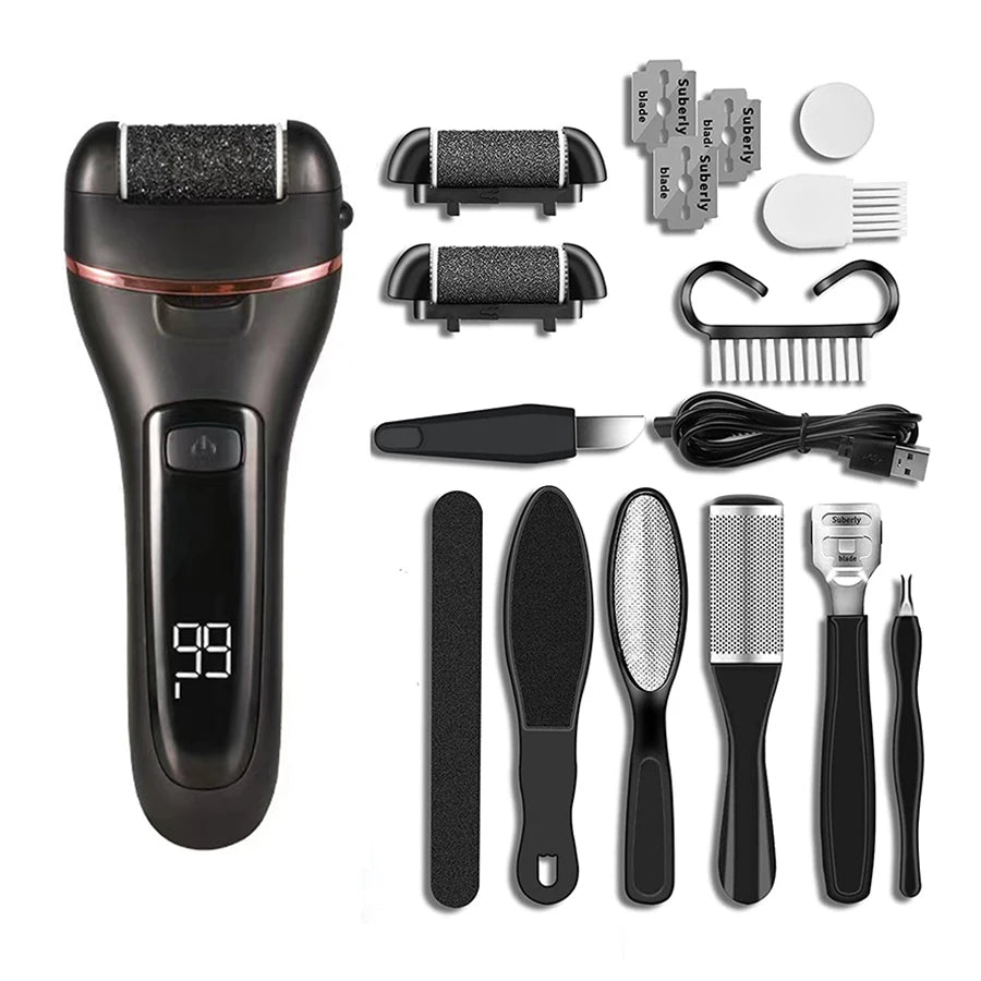 FitGearly electric callus remover foot file grinder for pedicure, featuring a compact design for smooth, soft feet.