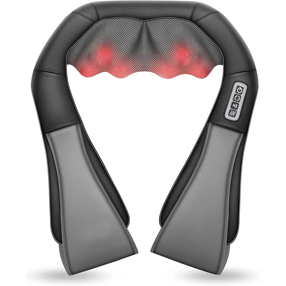 FitGearly shoulder heated back massager with ergonomic design, targeting neck and shoulder relief for health and fitness comfort.