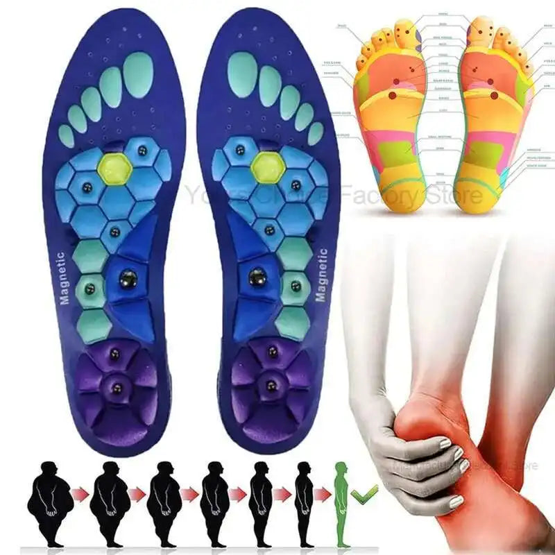 Therapy Sports Insoles Massage Medical Magnetic Foot Weight Loss Slimming Acupressure Insole Anti-fatigue Health Care Shoe Pads