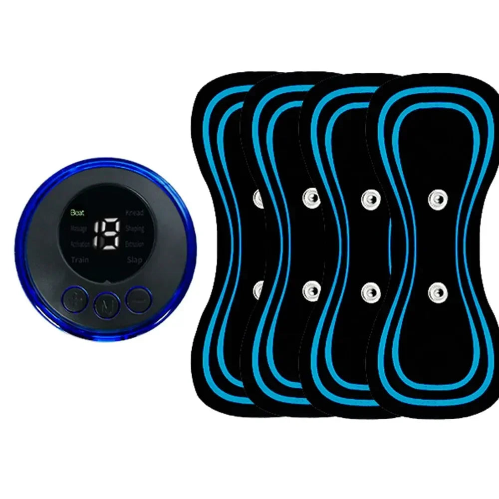 FitGearly Muscle Electric Neck Massager showing ergonomic design and adjustable straps for targeted muscle relief.