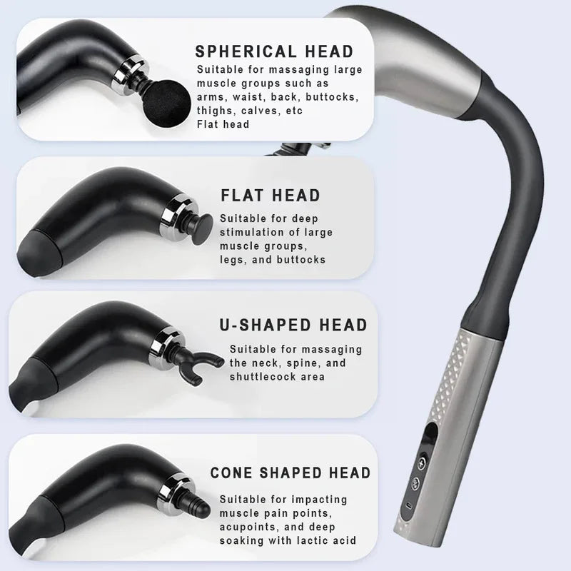 FitGearly electric fascia gun massager for muscle relief, handheld health and fitness device with ergonomic design.