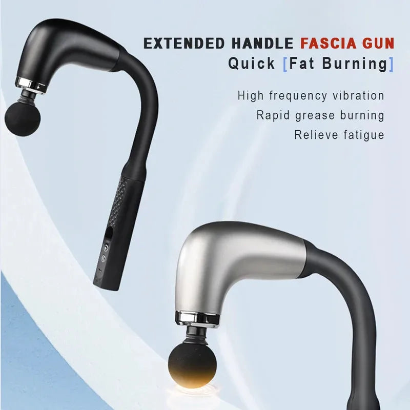 FitGearly Smart Fascia Gun electric massager for muscle relief, health and fitness, handheld device with multiple attachment heads