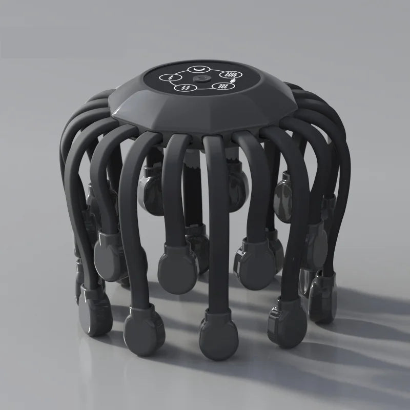 Orange Octopus Head Massager, 10/20 Independent Massage Heads, Wireless Vibration Scalp Scratcher for Daily Relaxation