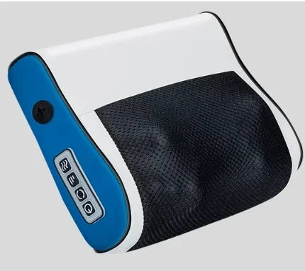 FitGearly multi-functional shoulder massager with hot compress for muscle relief and relaxation, shown in use on shoulder area.