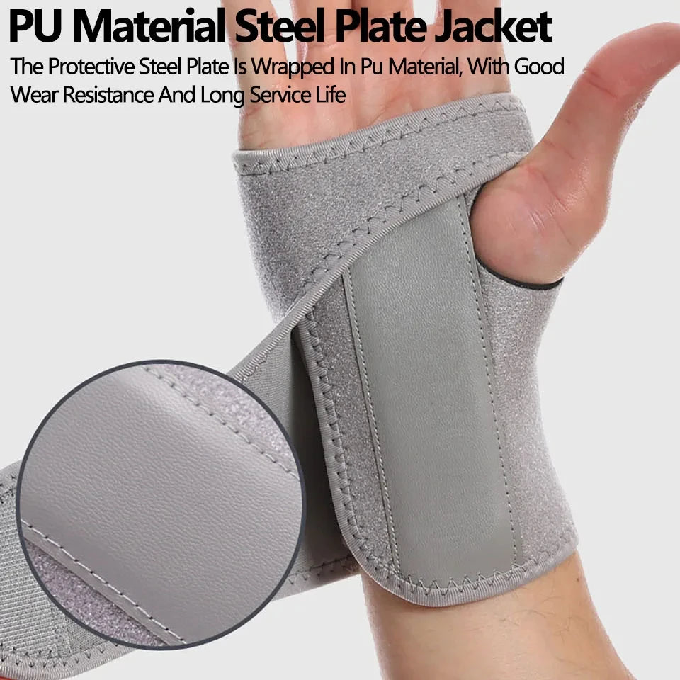 1Pcs Tendon Sheath Wrist Guard  Adjustable Sports Wrist Guard Fixed Steel Plate Support Breathable Adjustable Anti-sprain Wrist
