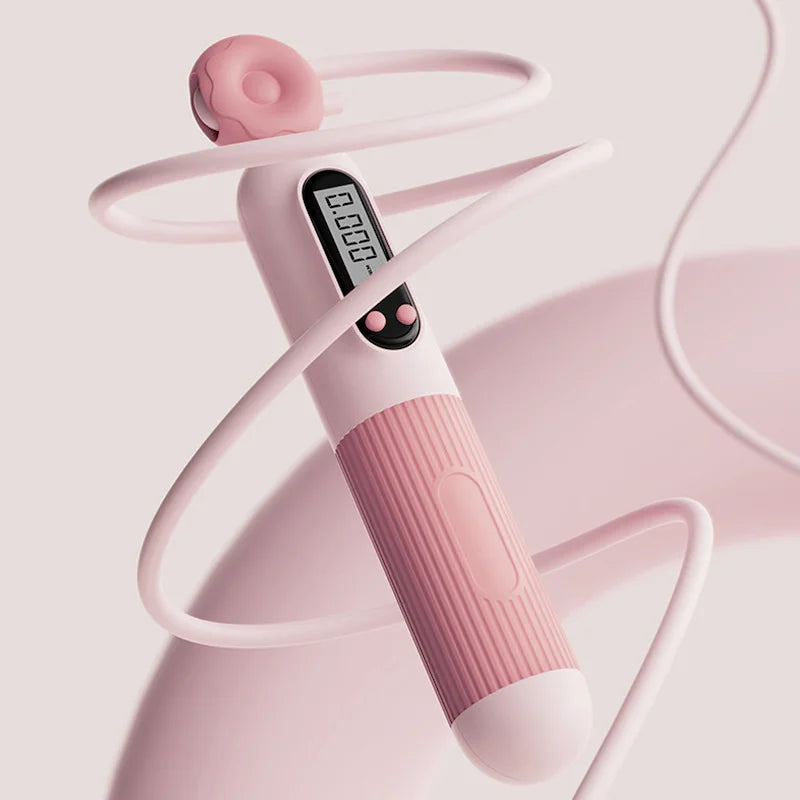 FitGearly electronic counting skipping rope with digital display and adjustable handles for efficient cardio workouts.