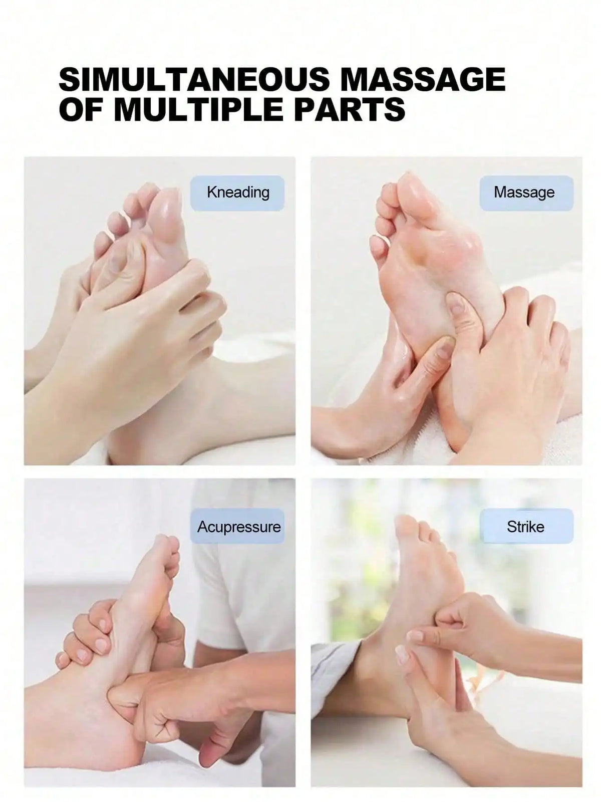 FitGearly automatic pulse foot massage pad with heat feature, showing a close-up of the cushioned footrest with massage nodes.