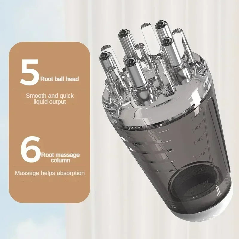 FitGearly anti hair loss essential oil liquid with guiding massager for scalp health and hair growth support.