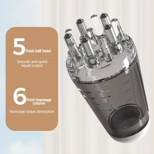 FitGearly anti hair loss essential oil liquid with guiding massager for scalp health and hair growth support.