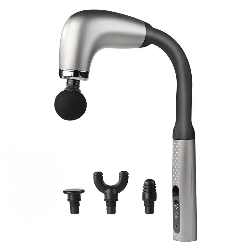 FitGearly electric fascia gun massager for muscle relief and recovery, with ergonomic design and adjustable speed settings.