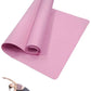 Non-slip Pilates fitness exercise mat by FitGearly, showing a textured surface and thickness ideal for yoga and workouts.