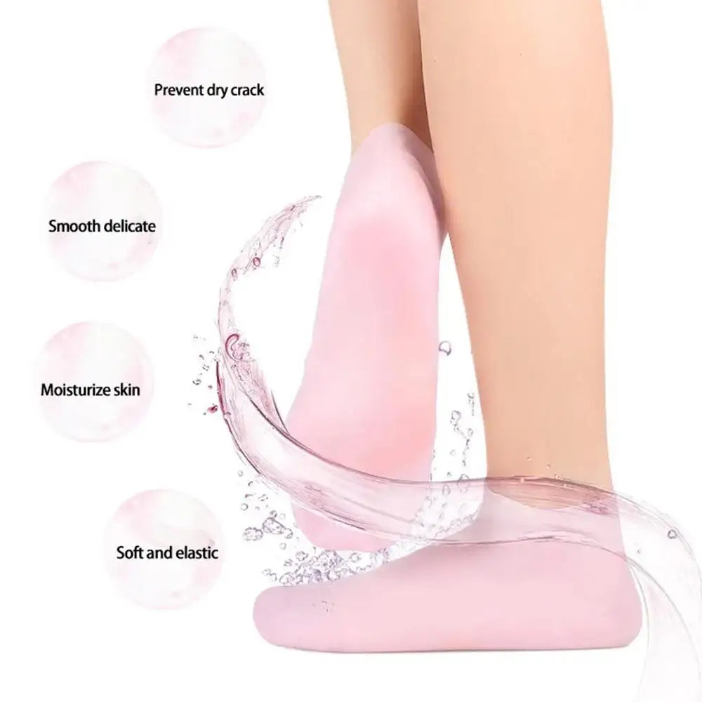 Silicone mask cover, ear-mounted fixed mask to moisturize and absorb essence, reusable hydrating three-piece set, gloves, foot c