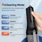Wireless electric dental floss cleaner by FitGearly, showing a sleek handheld device with flossing attachment for oral hygiene.