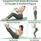 Six FitGearly rubber pedal resistance bands with handles for strength training and versatile workout exercises.