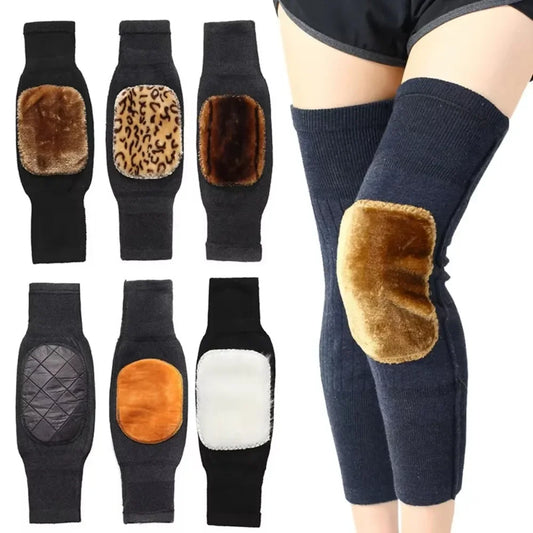 Pair of FitGearly rabbit fur knee pads for women, designed for comfort and support during health and fitness activities.