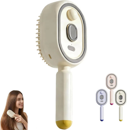 FitGearly electric spray air cushions massage comb with health and fitness features, showing the device and its adjustable settings.