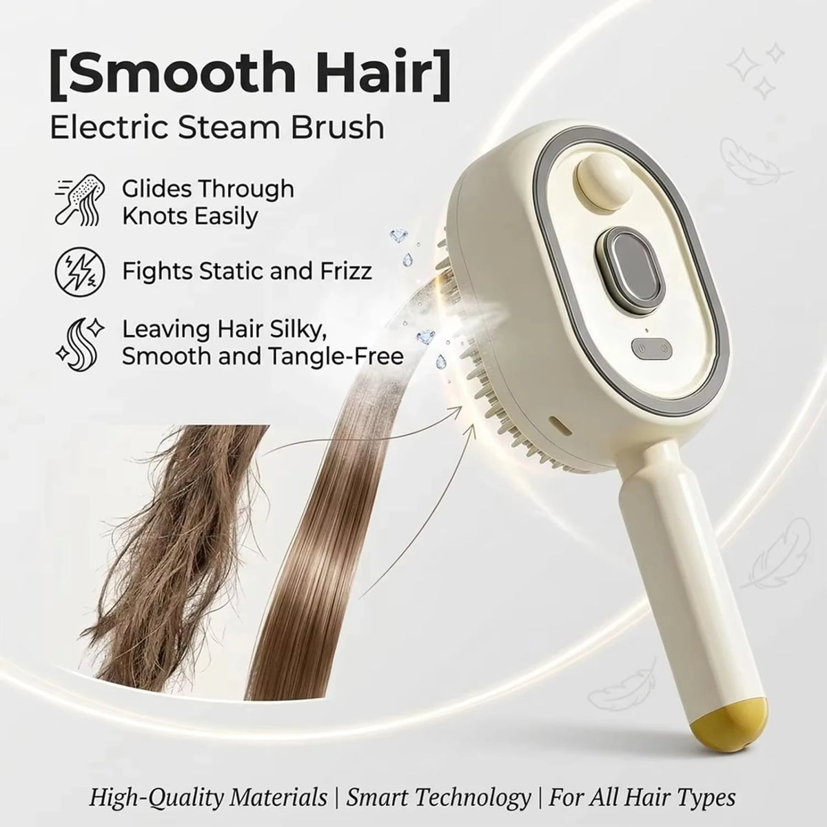 Electric spray air cushions massage comb by FitGearly, showing the portable handheld device with adjustable massage settings.