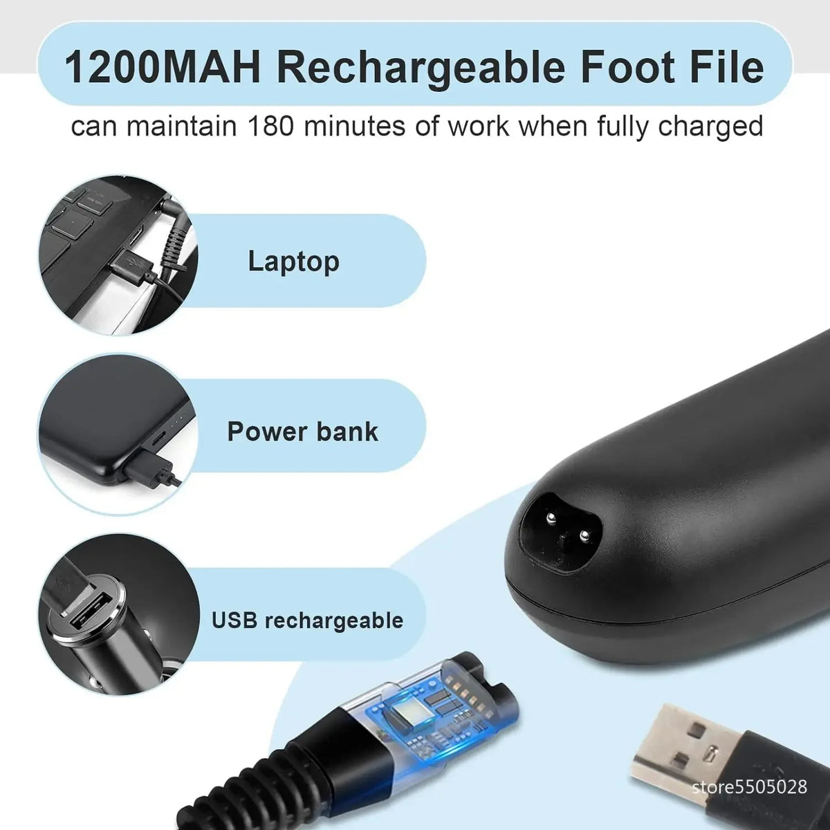 FitGearly electric callus remover foot file grinder pedicure machine for smooth, healthy feet with rechargeable design