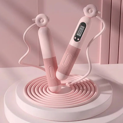FitGearly electronic counting skipping rope with digital display for health and fitness workouts.