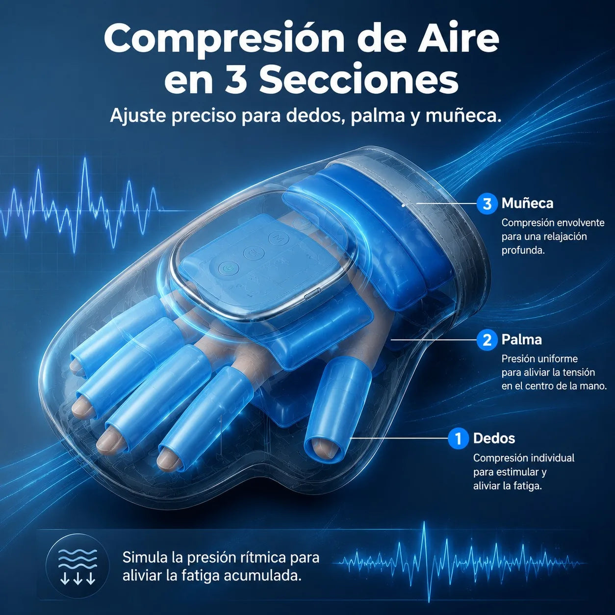Hand Massager with Airbag Compression Finger Wrist Palm Massage Machine Vibration Glove for Hand Muscle Relax Gift for Men Women