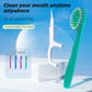 Portable 5-in-1 toothbrush dental floss 8/16pcs for oral cleani ng, disposable toothbrush for adults on -business trips