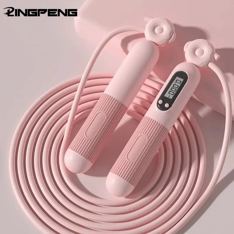 FitGearly electronic counting skipping rope with digital display for countdown and skipping, ideal for health and fitness workouts.