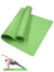 FitGearly non-slip Pilates fitness exercise mat laid out on a wooden floor, showcasing its textured surface and thickness.