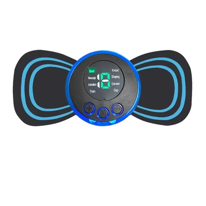 FitGearly Muscle Electric Neck Massager showing ergonomic design with flexible straps and multiple massage nodes for pain relief