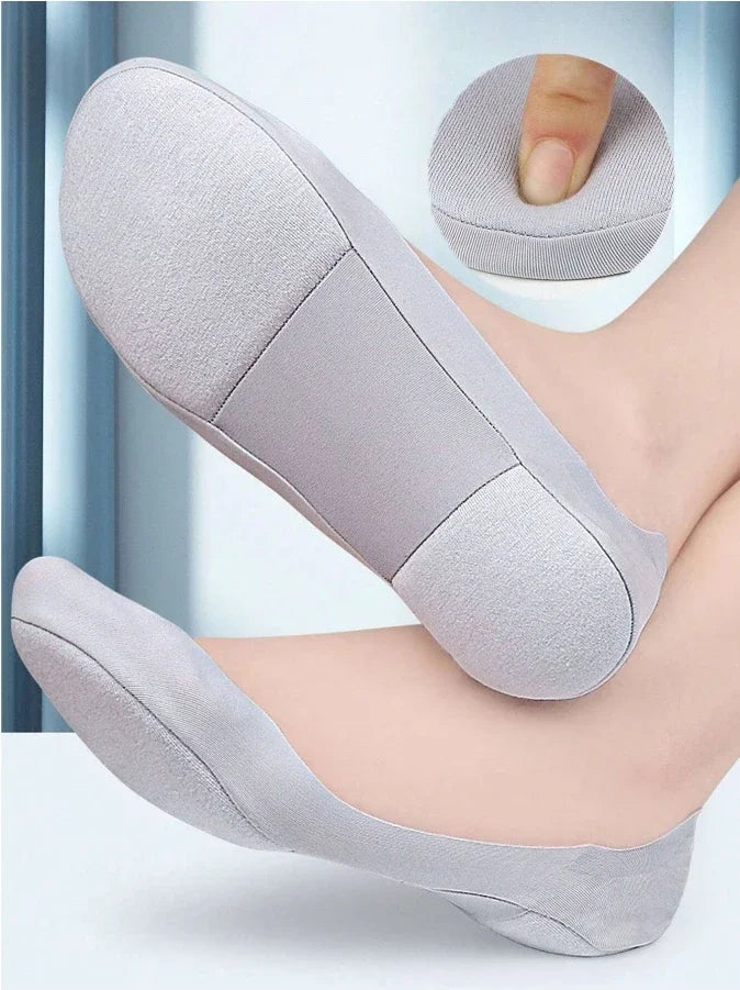 Women's boat socks for plantar fasciitis by FitGearly, shown in a close-up image highlighting the comfortable, supportive design.