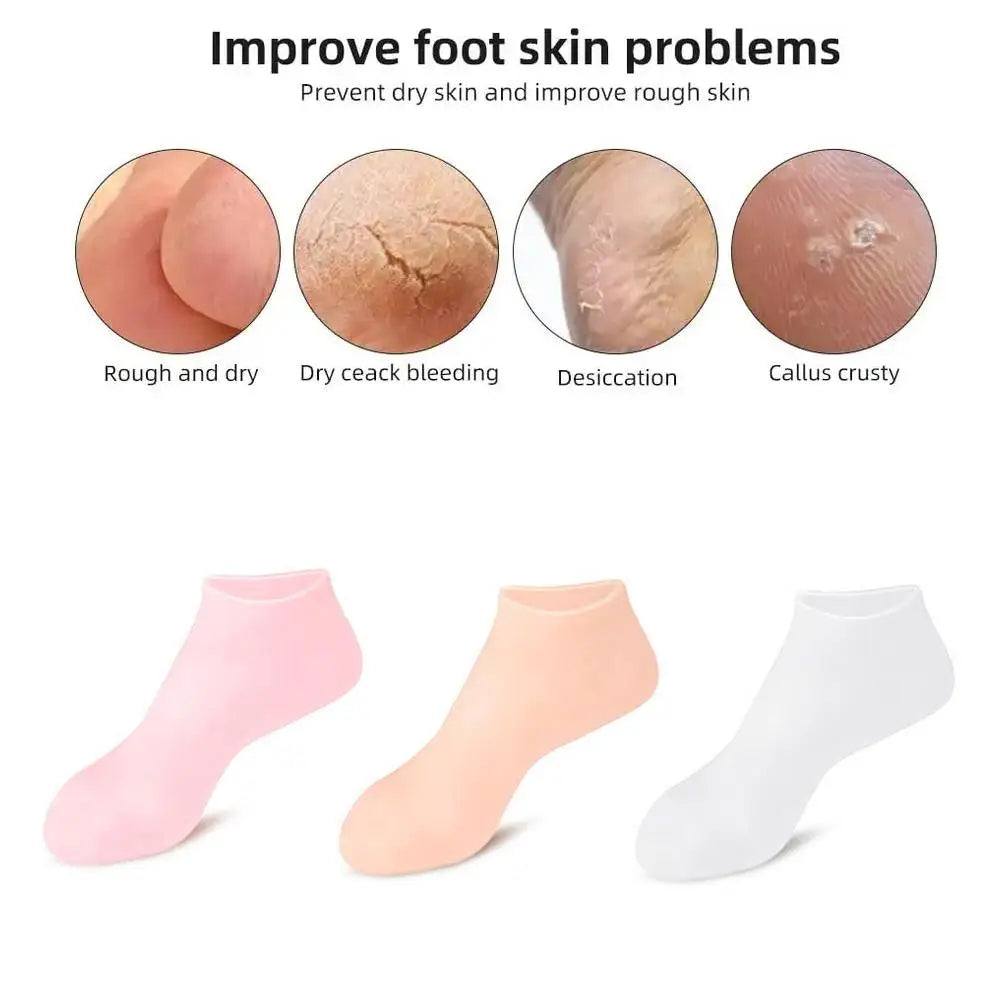 Silicone mask cover, ear-mounted fixed mask to moisturize and absorb essence, reusable hydrating three-piece set, gloves, foot c