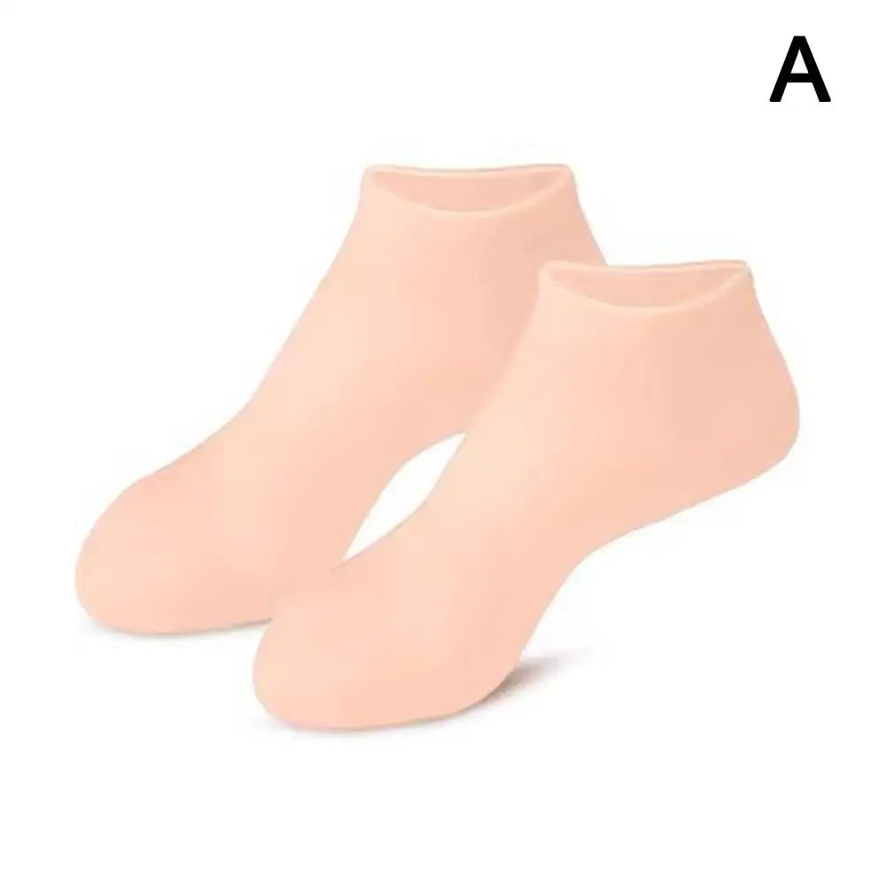 Silicone mask cover, ear-mounted fixed mask to moisturize and absorb essence, reusable hydrating three-piece set, gloves, foot c