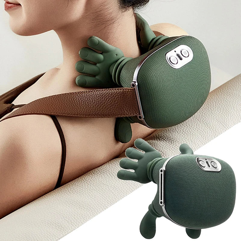 FitGearly Bionic Neck Shoulder Massager Pillow with ergonomic design for relaxing muscle relief and pain reduction.
