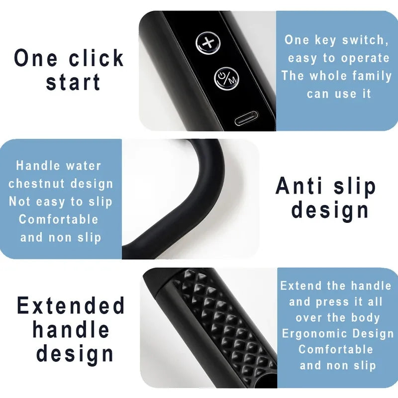 FitGearly electric fascia gun massager for muscle relief and recovery, with ergonomic design and multiple speed settings.
