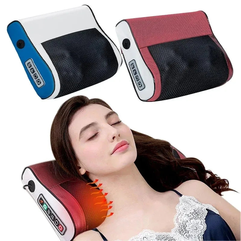 FitGearly multi-functional shoulder massager with hot compress, showing a sleek device with adjustable straps and heating elements.