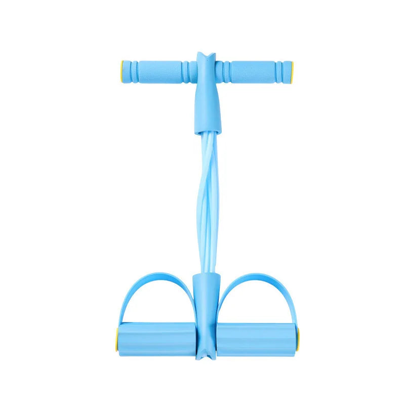Set of 6 FitGearly rubber pedal resistance bands with handles for strength training and exercise workouts.