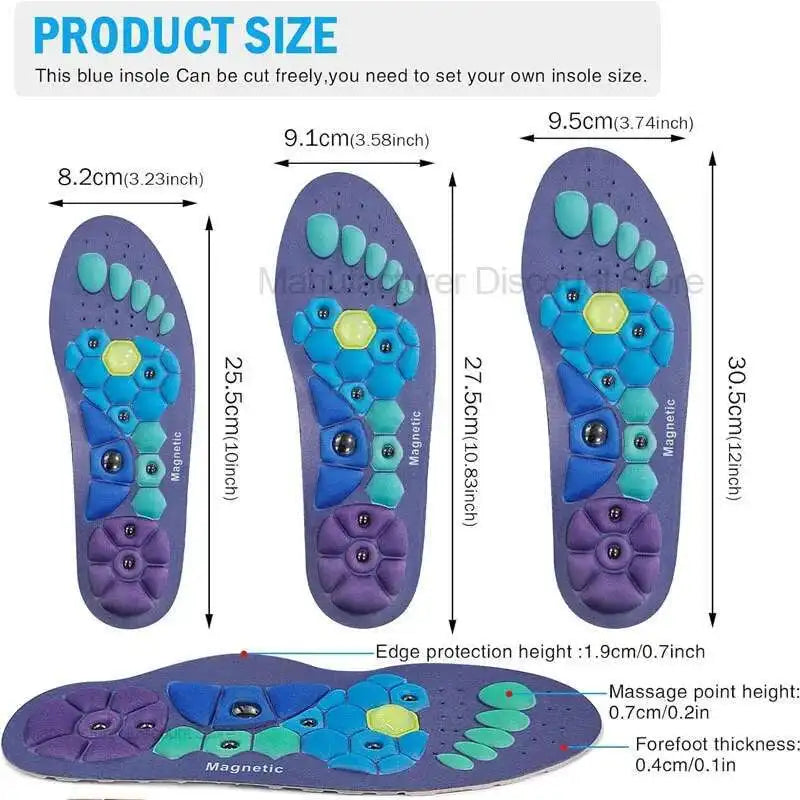 Therapy Sports Insoles Massage Medical Magnetic Foot Weight Loss Slimming Acupressure Insole Anti-fatigue Health Care Shoe Pads