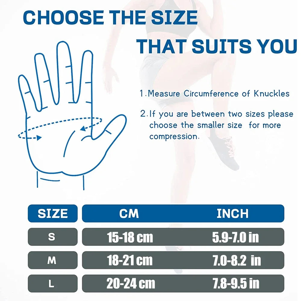 FitGearly arthritis pain relief thumb support brace shown on a hand, providing stabilization and comfort for thumb joint pain.