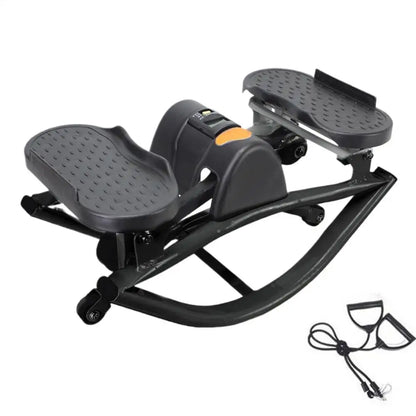 FitGearly Exercise Rock Stepper Silent Lateral Machine for health and fitness, showing the compact, black exercise equipment in use