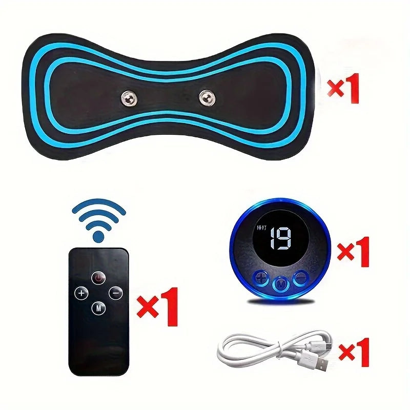 FitGearly Muscle Electric Neck Massager showing ergonomic design and control buttons for pain relief and relaxation.