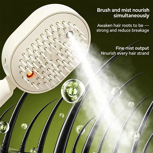 FitGearly Electric Spray Air Cushions Massage Comb showing a portable health and fitness device with air cushions and massage features.