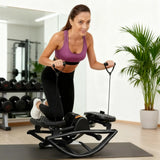 FitGearly exercise rock stepper, a silent lateral machine for health and fitness, shown in a close-up image.