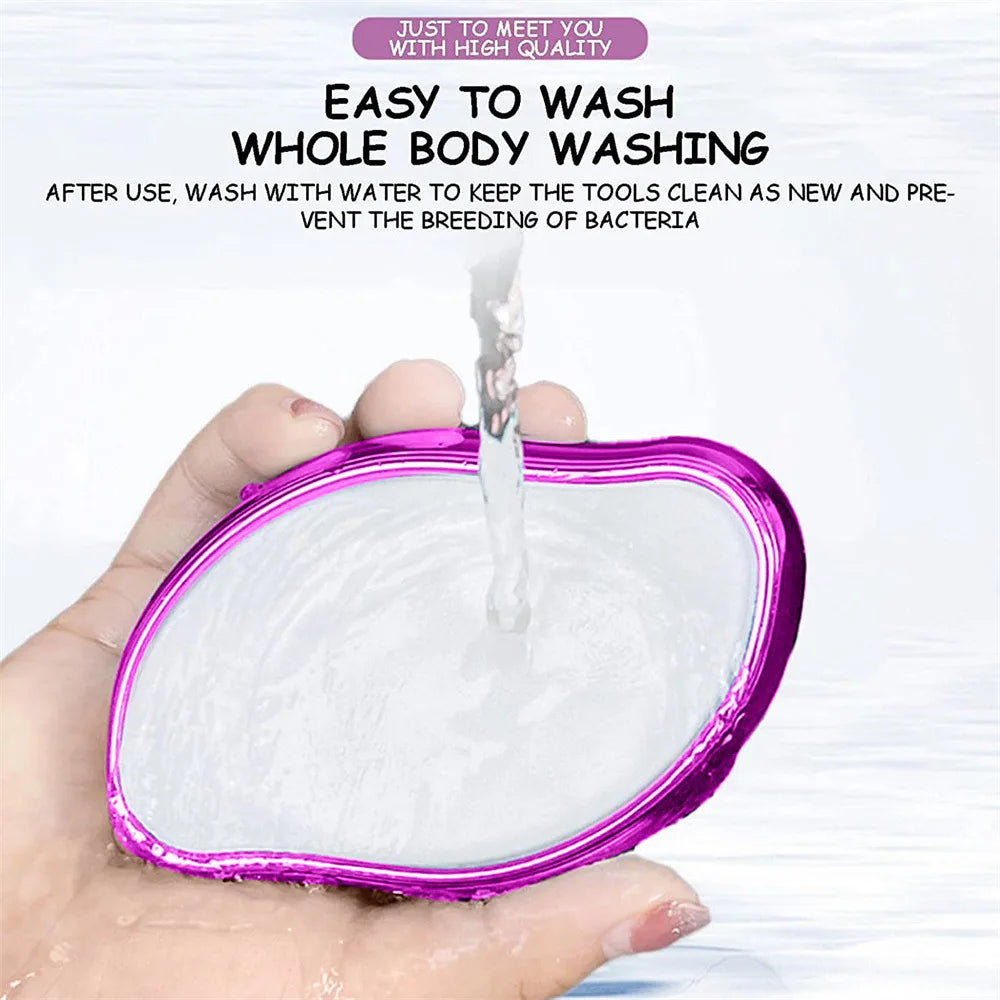 Crystal Physical Eraser Glass Hair Remover by FitGearly, a sleek transparent tool for gentle hair removal in health and fitness routines.